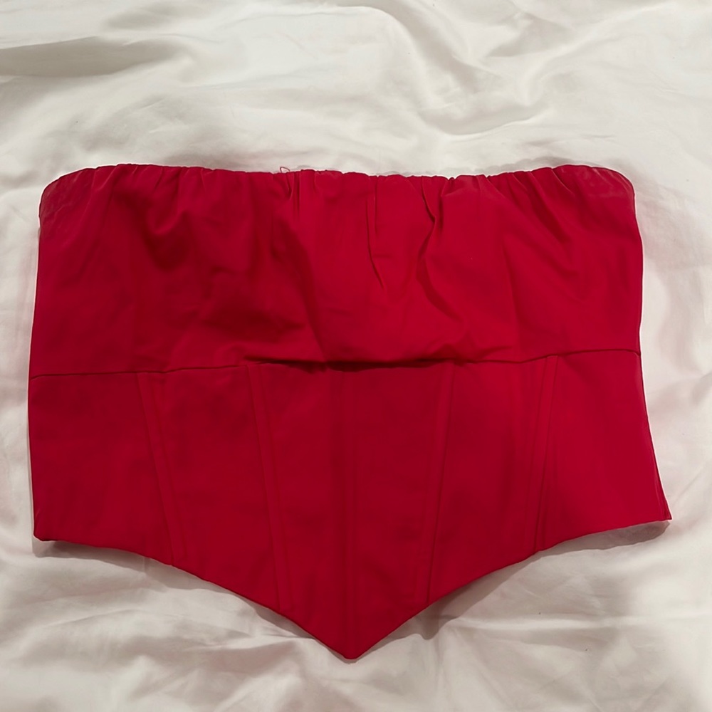 Red Corset Tube Top